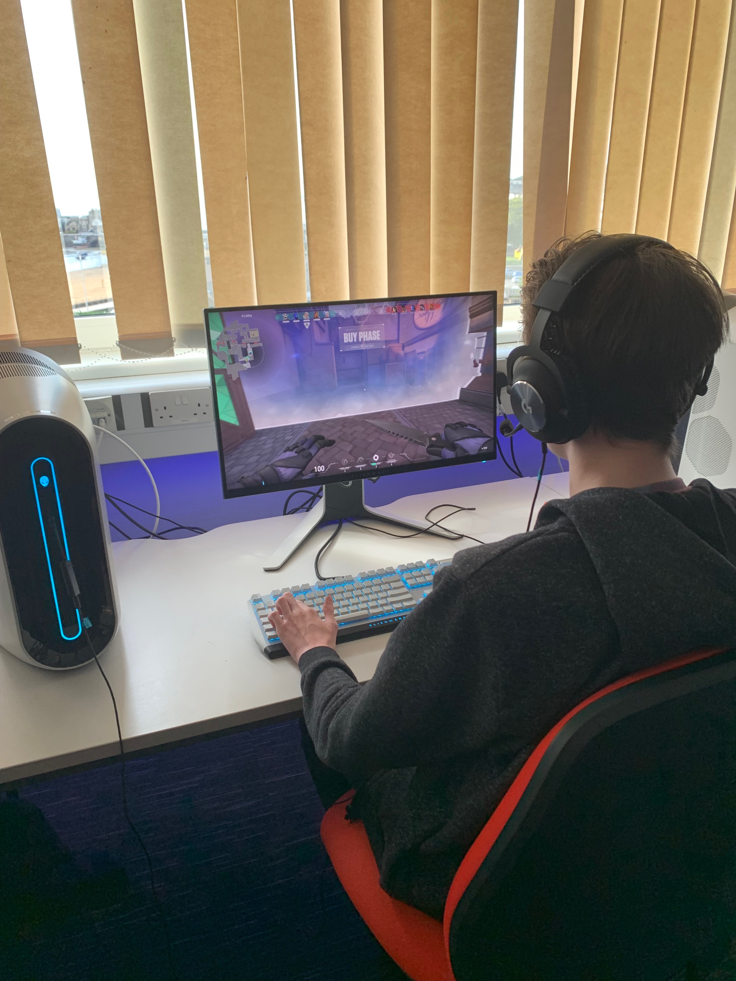 Esports learners on their computers