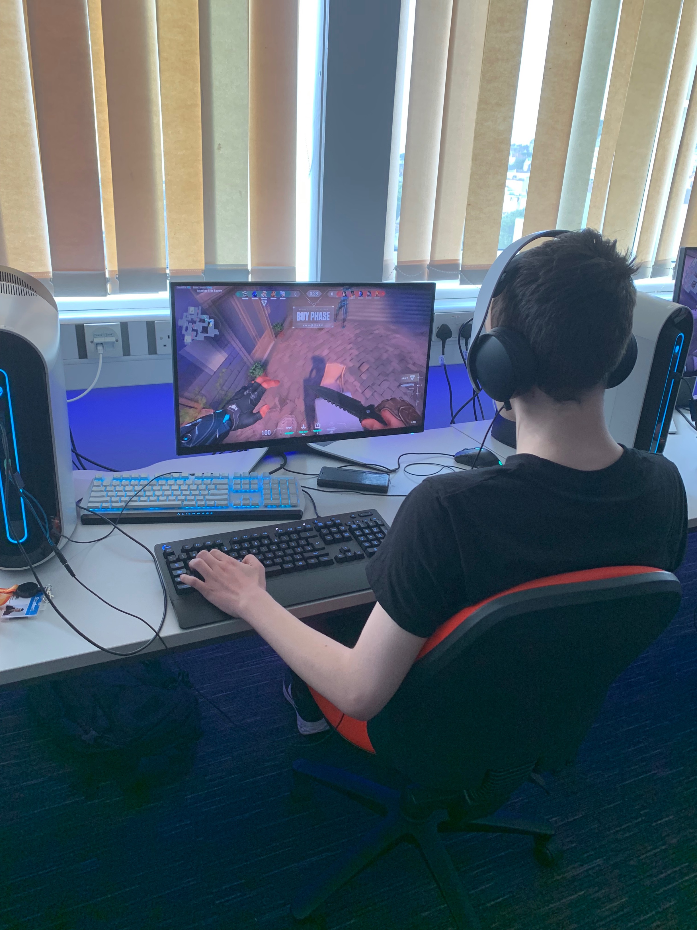 Esports learners on their computers