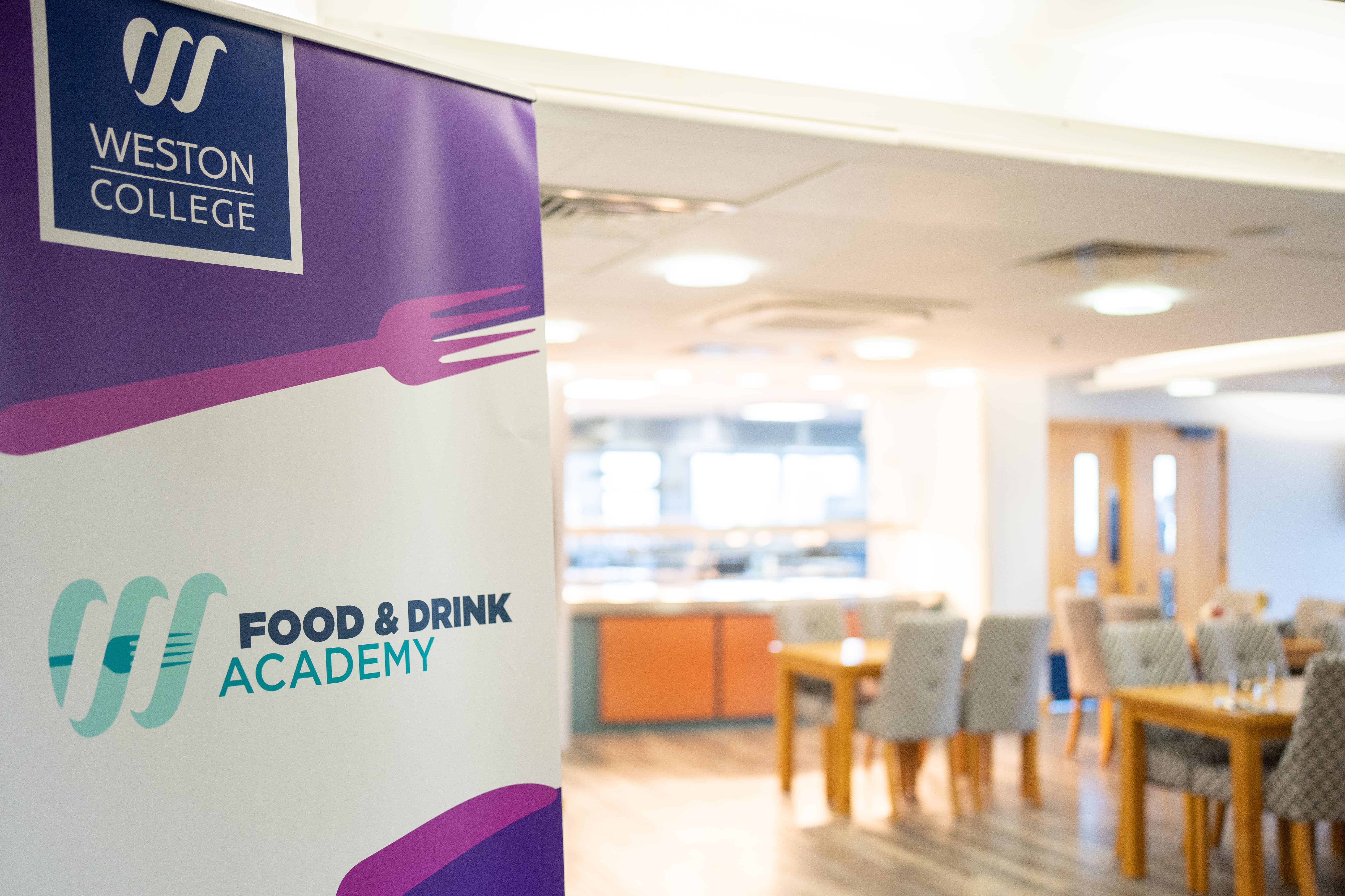 close up of food and drink academy banner 