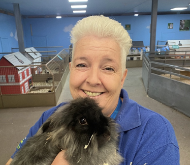 mandy holding a rabbit
