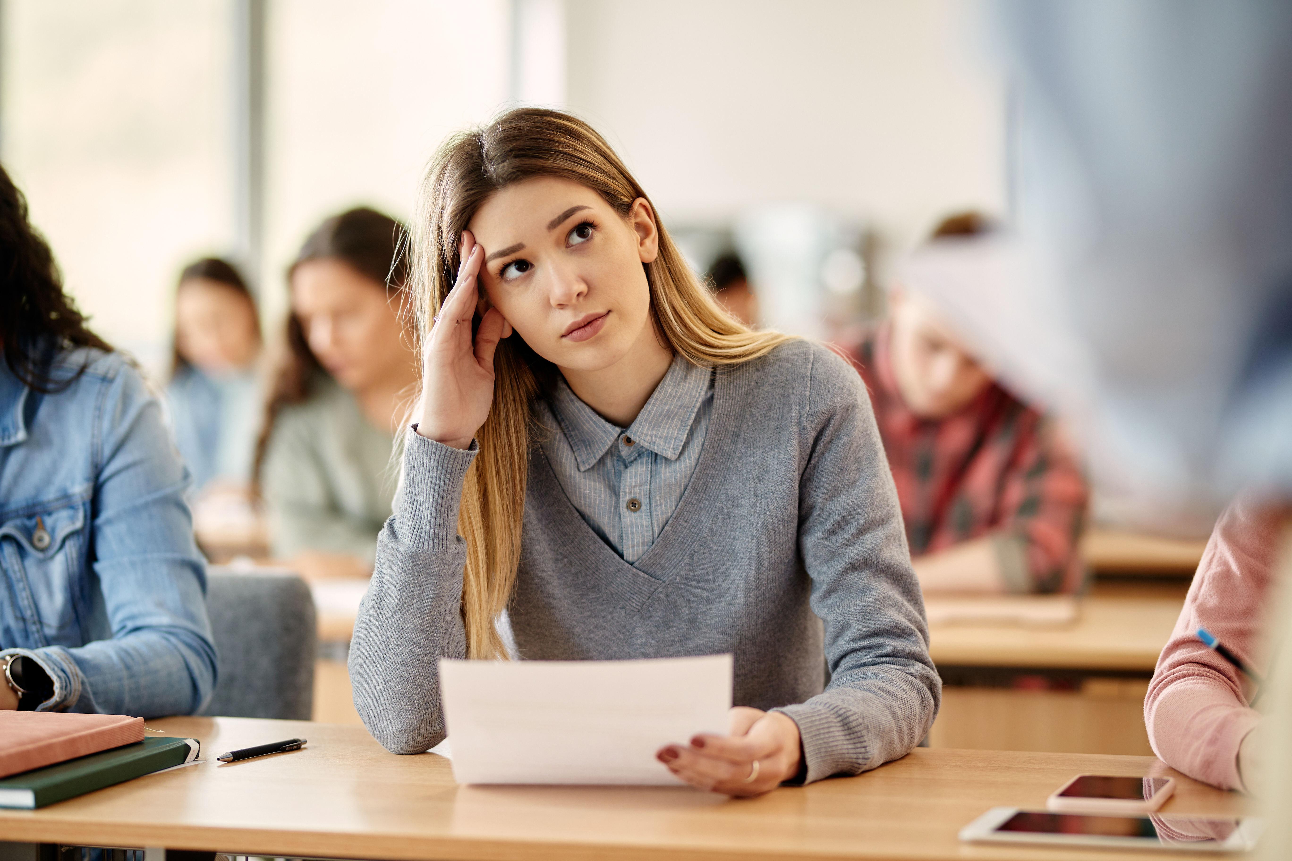 Female Student Sitting Exam