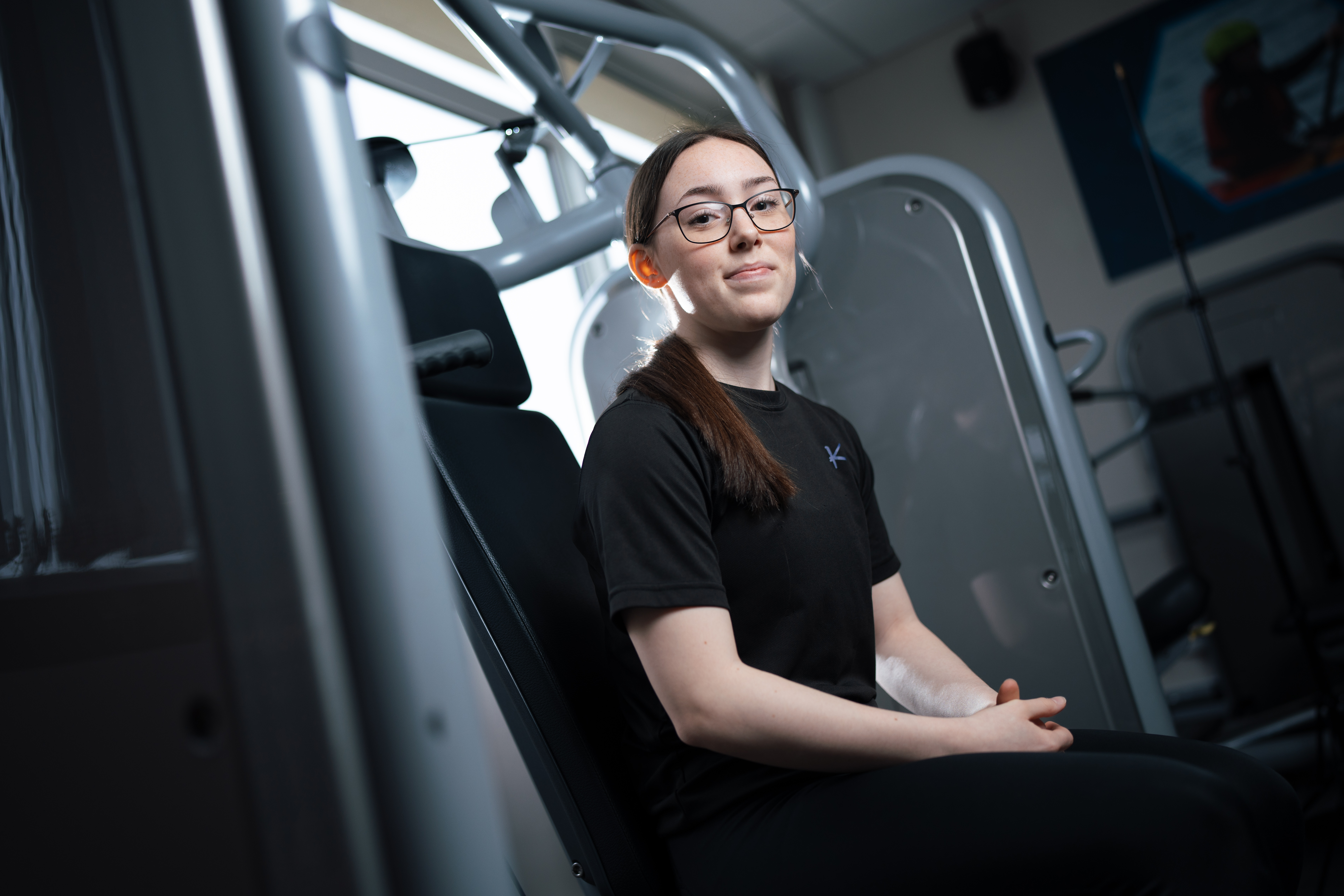 public services student in gym