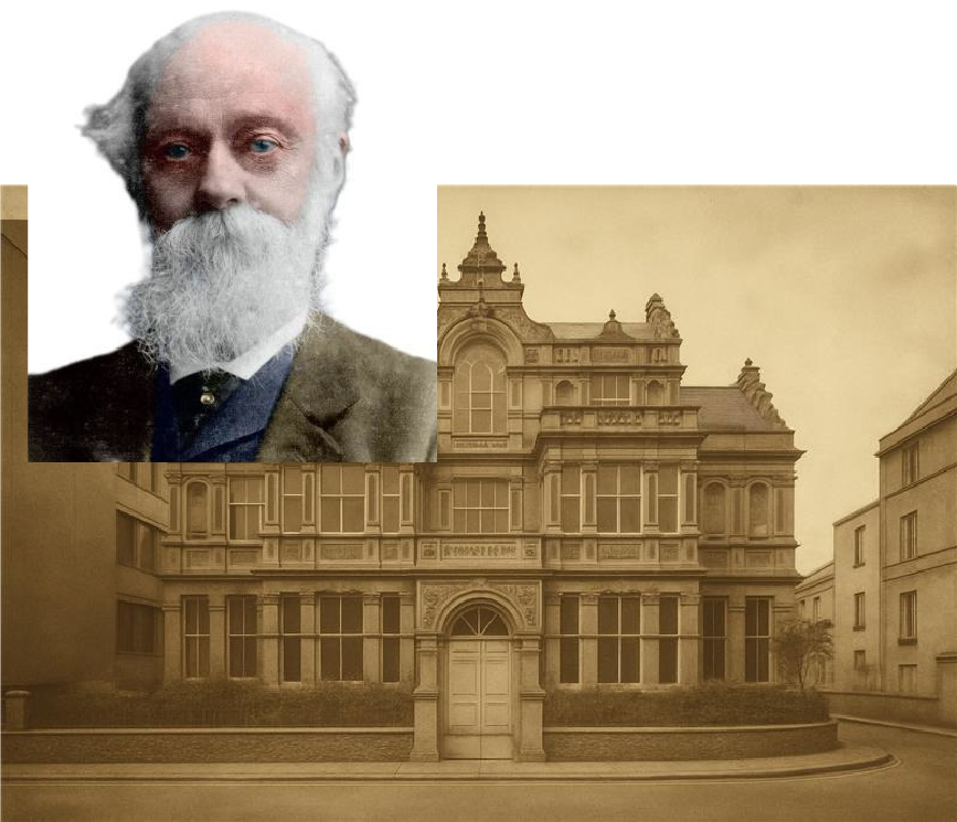 School of Science and Art, Later refurbished to the College’s
        Conference Centre and a picture of Hans Price who built it