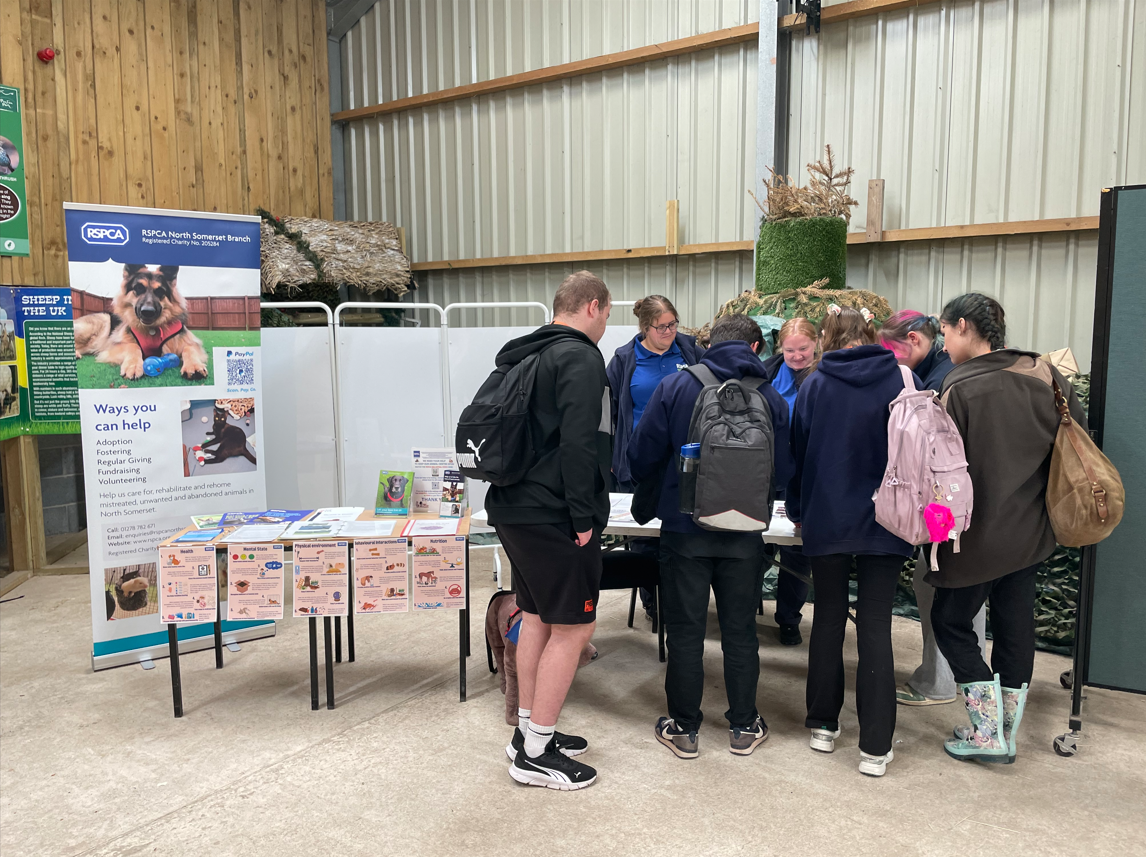 Students talking to employers