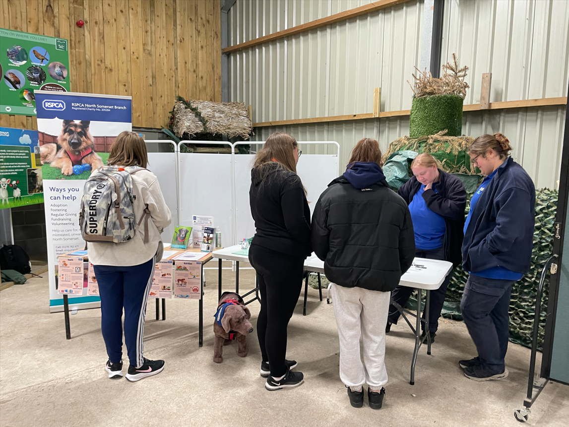 Students talking to employers