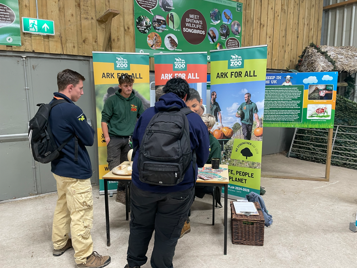 Students talking to employers