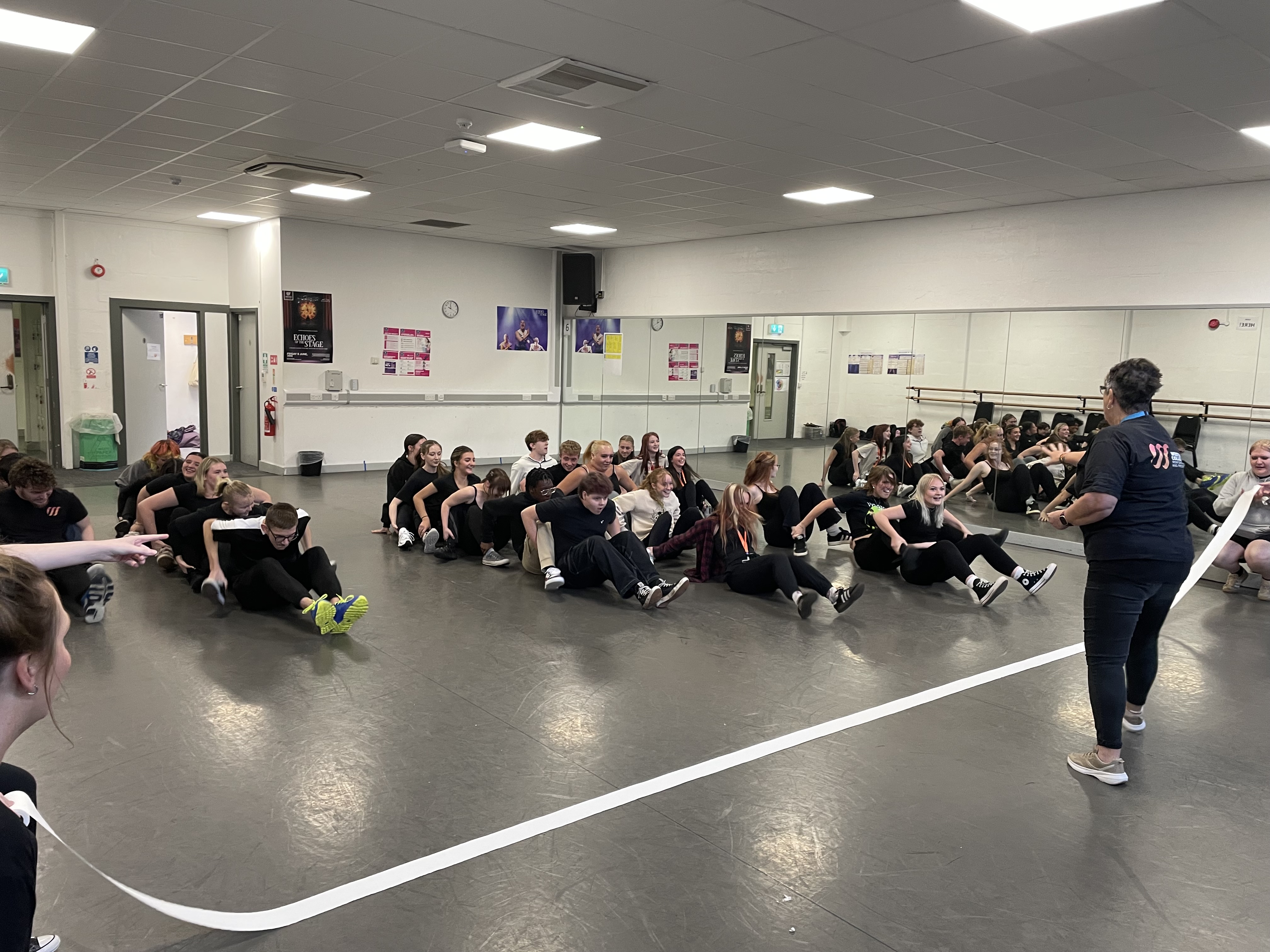 Performing Arts students playing ice breaker games