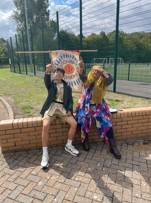 Media students practicing retelling Rapunzel