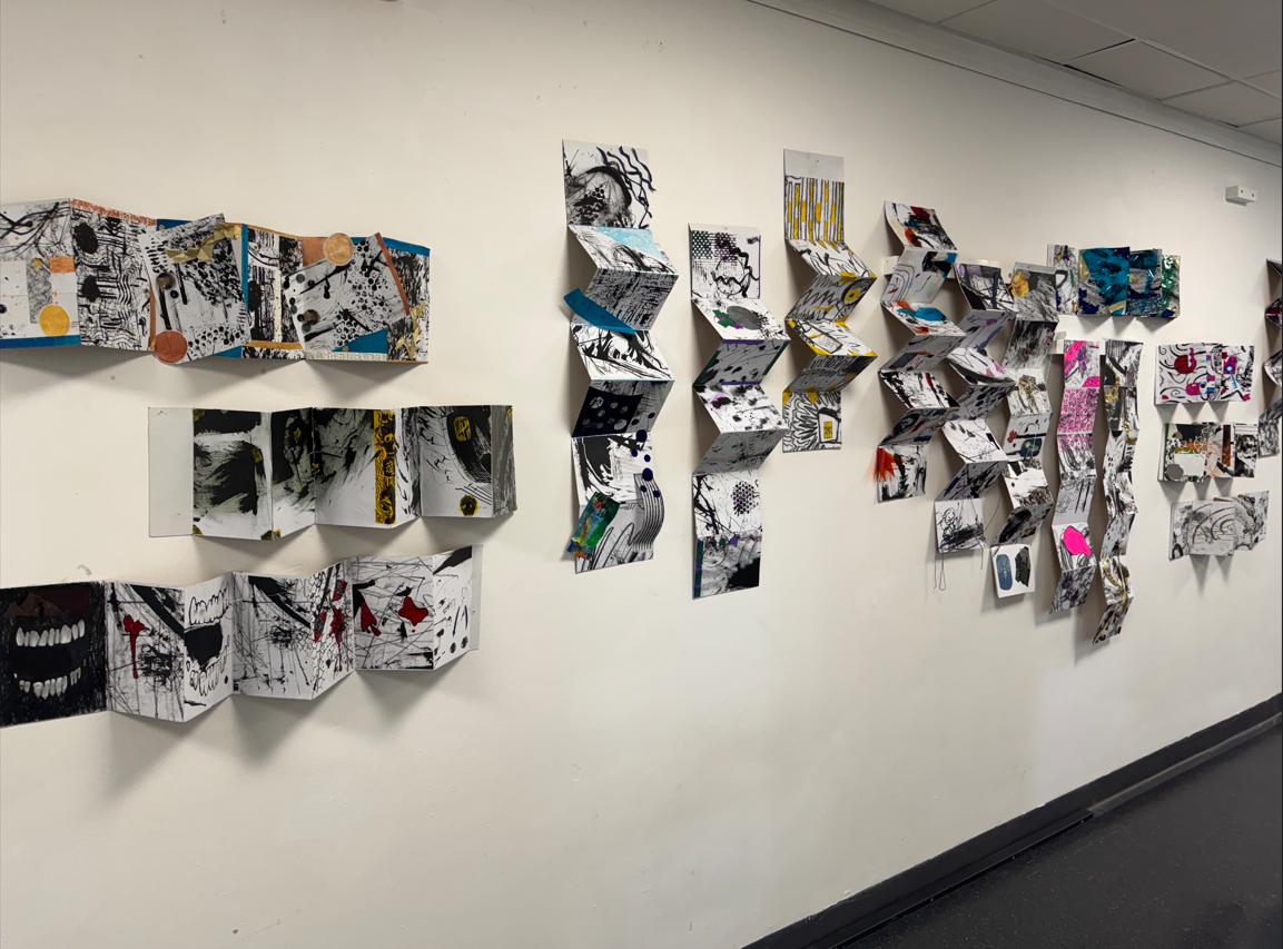 Art & Design students prints on the wall