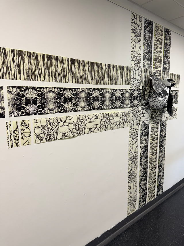 Art & Design students prints on the wall