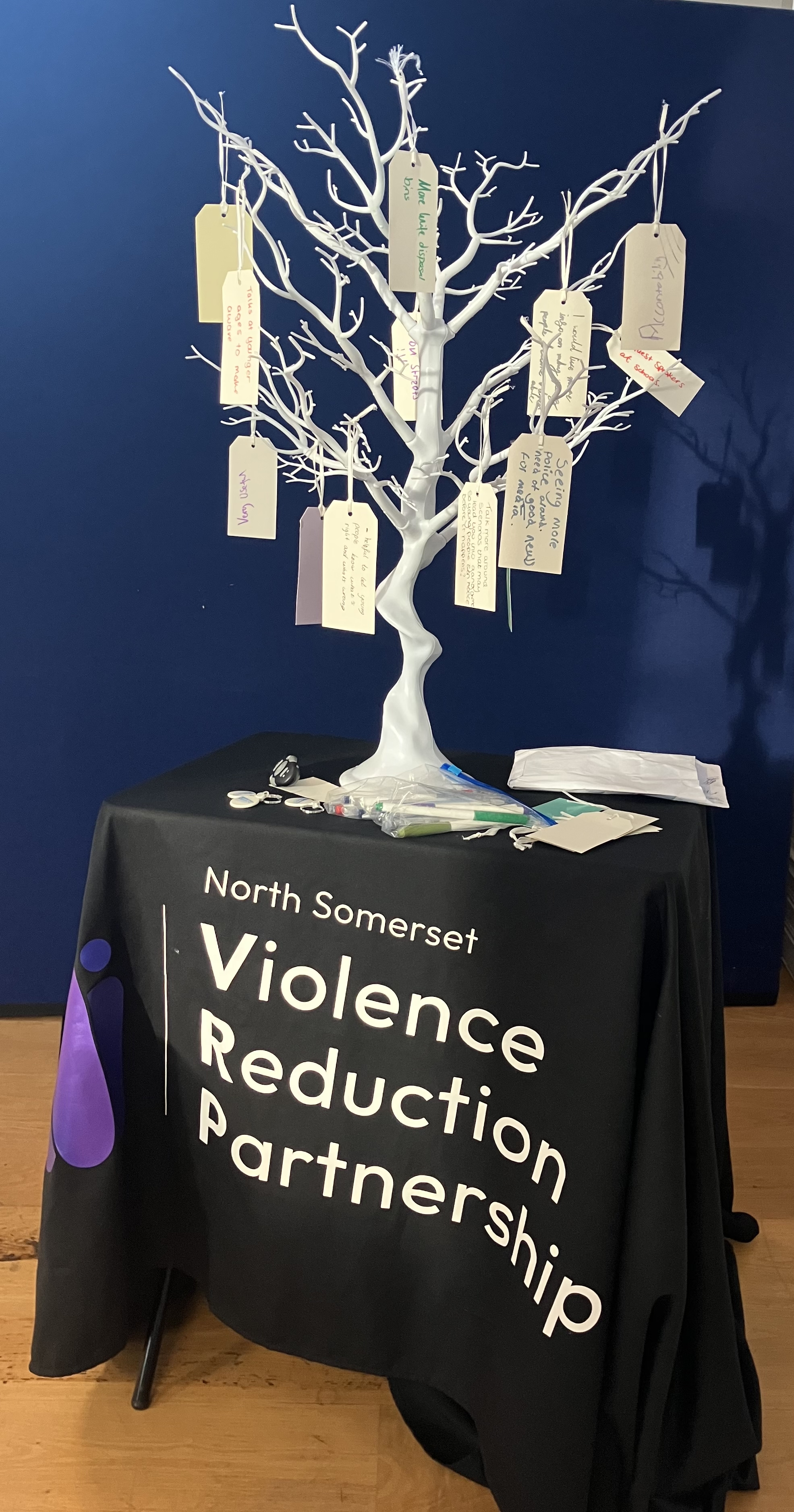 Violence Reduction Partnership Tree with notes attached