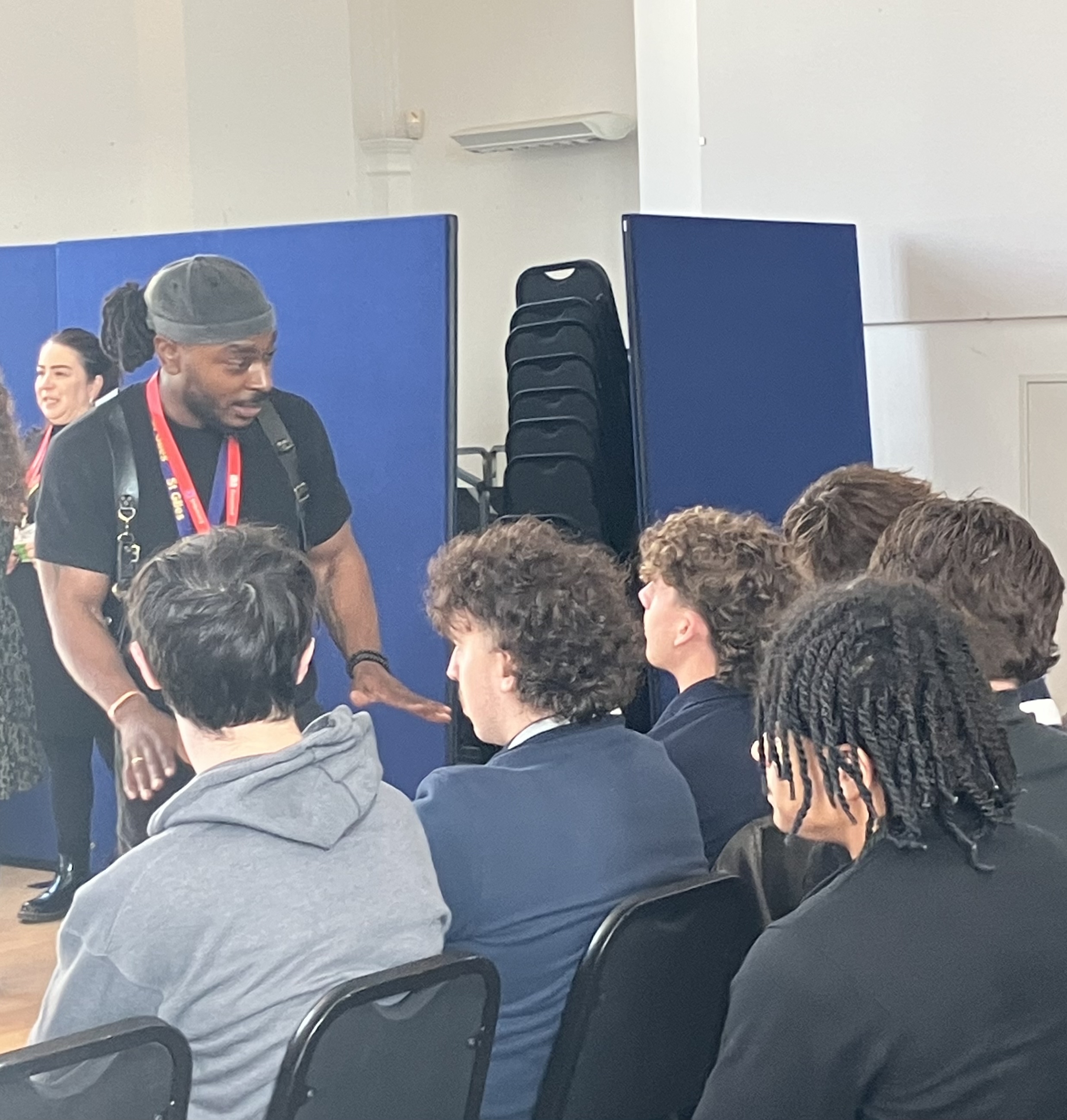 St Giles Talking to Learners in front row