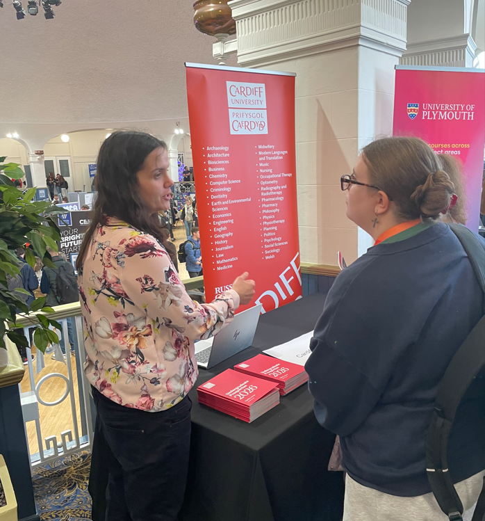 Learner engaging with Cardiff University