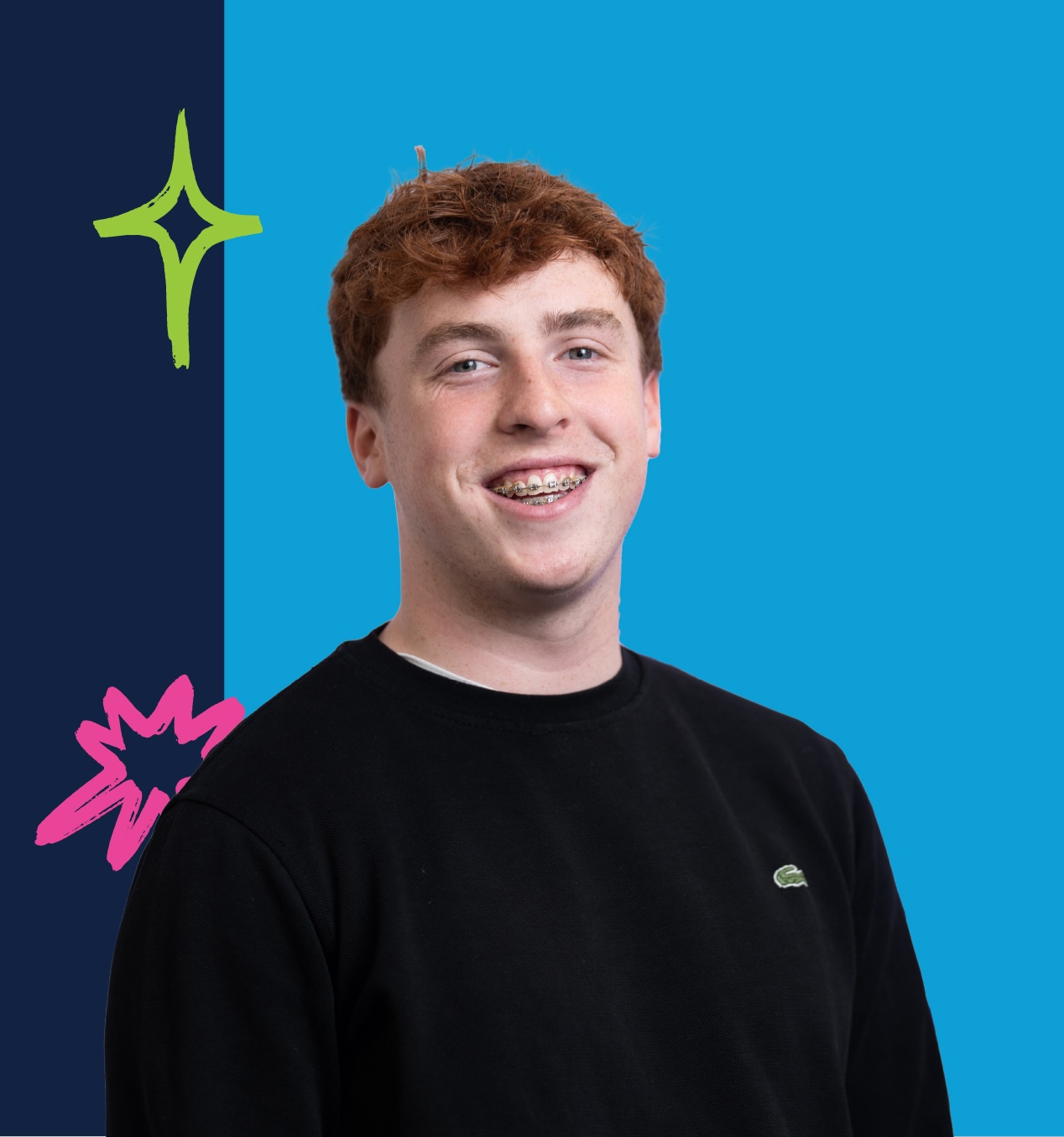 a boy smiling