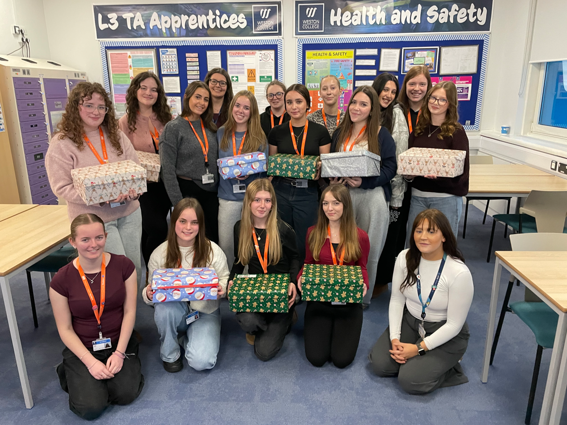 Early Years Students Taking Part in the Samaritan's Christmas Shoebox Appeal