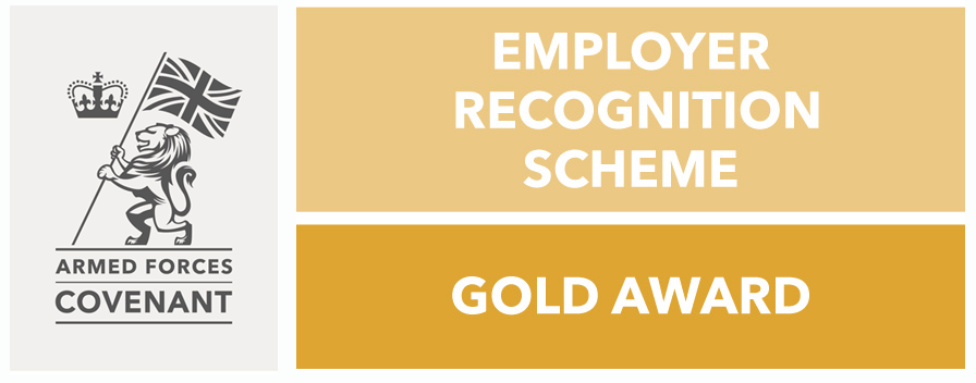 Armed Forces Covenant Employer Recognition scheme Gold Award logo