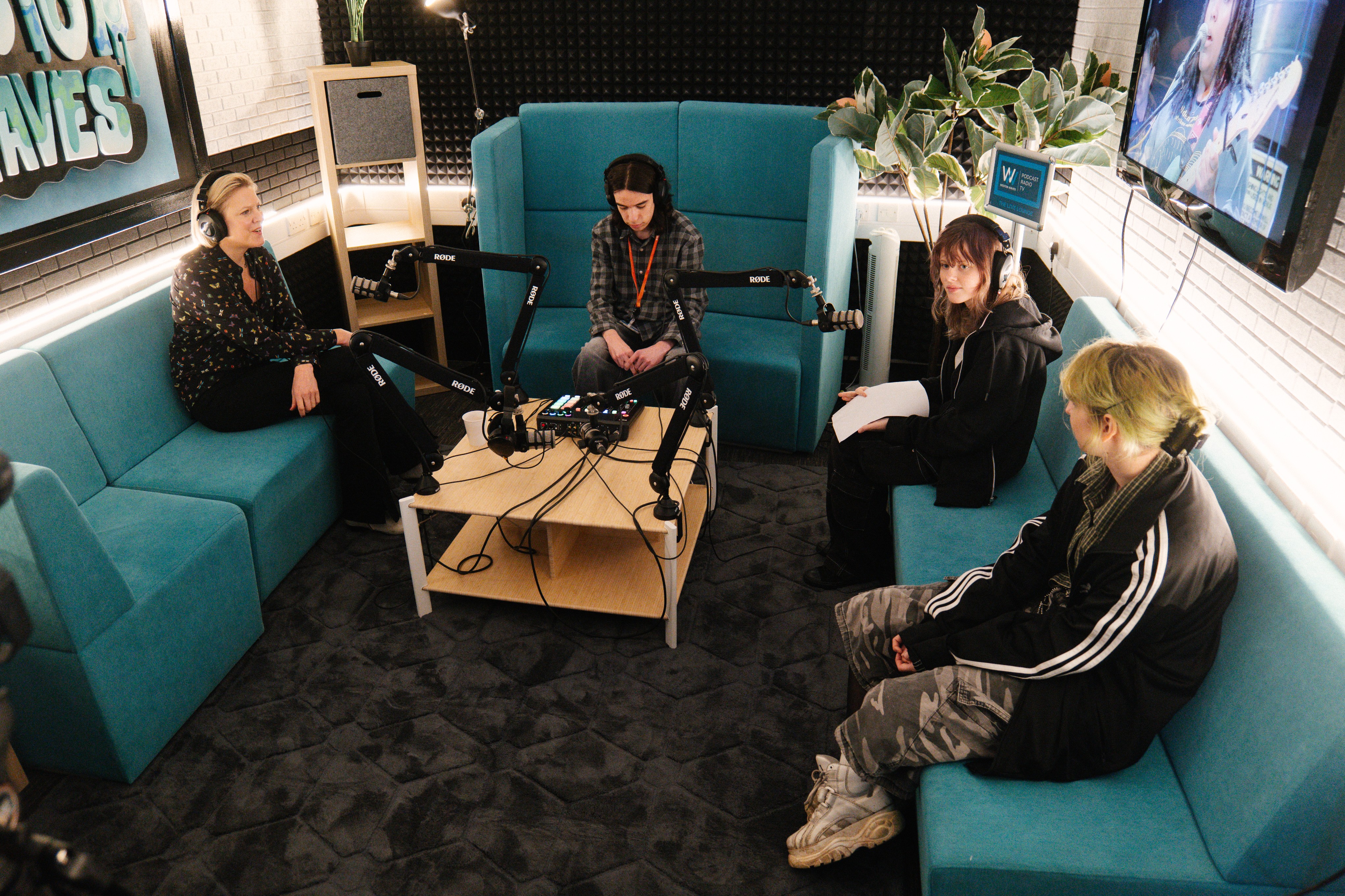 Sophie Long in Podcast Studio with Media Learners