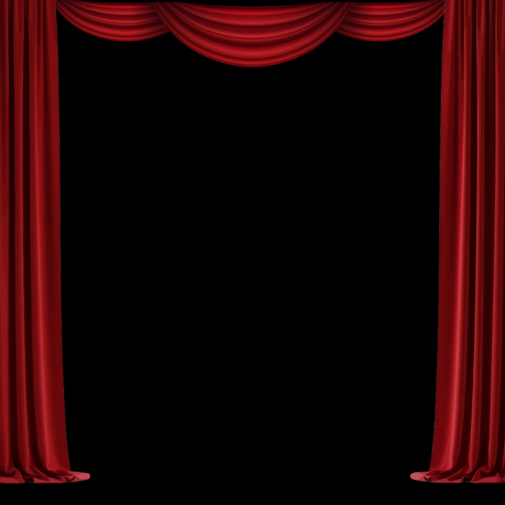 Red velvet curtains border