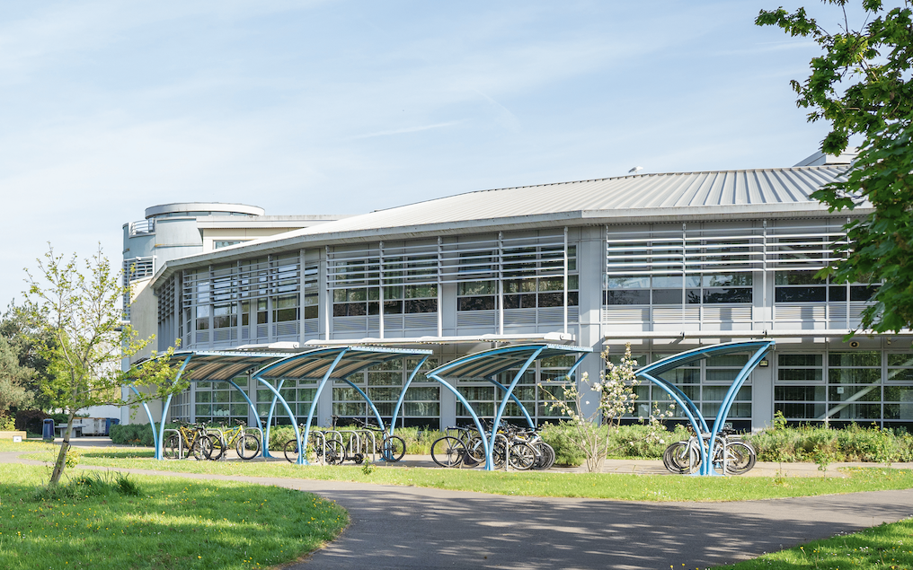 outside of loxton campus, with bike shelter in the foreground