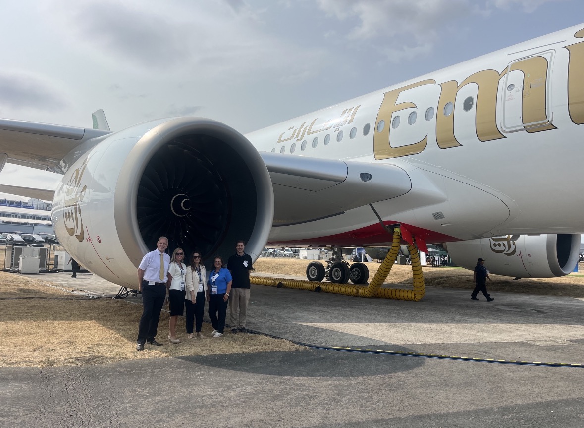 Stood in front of plane