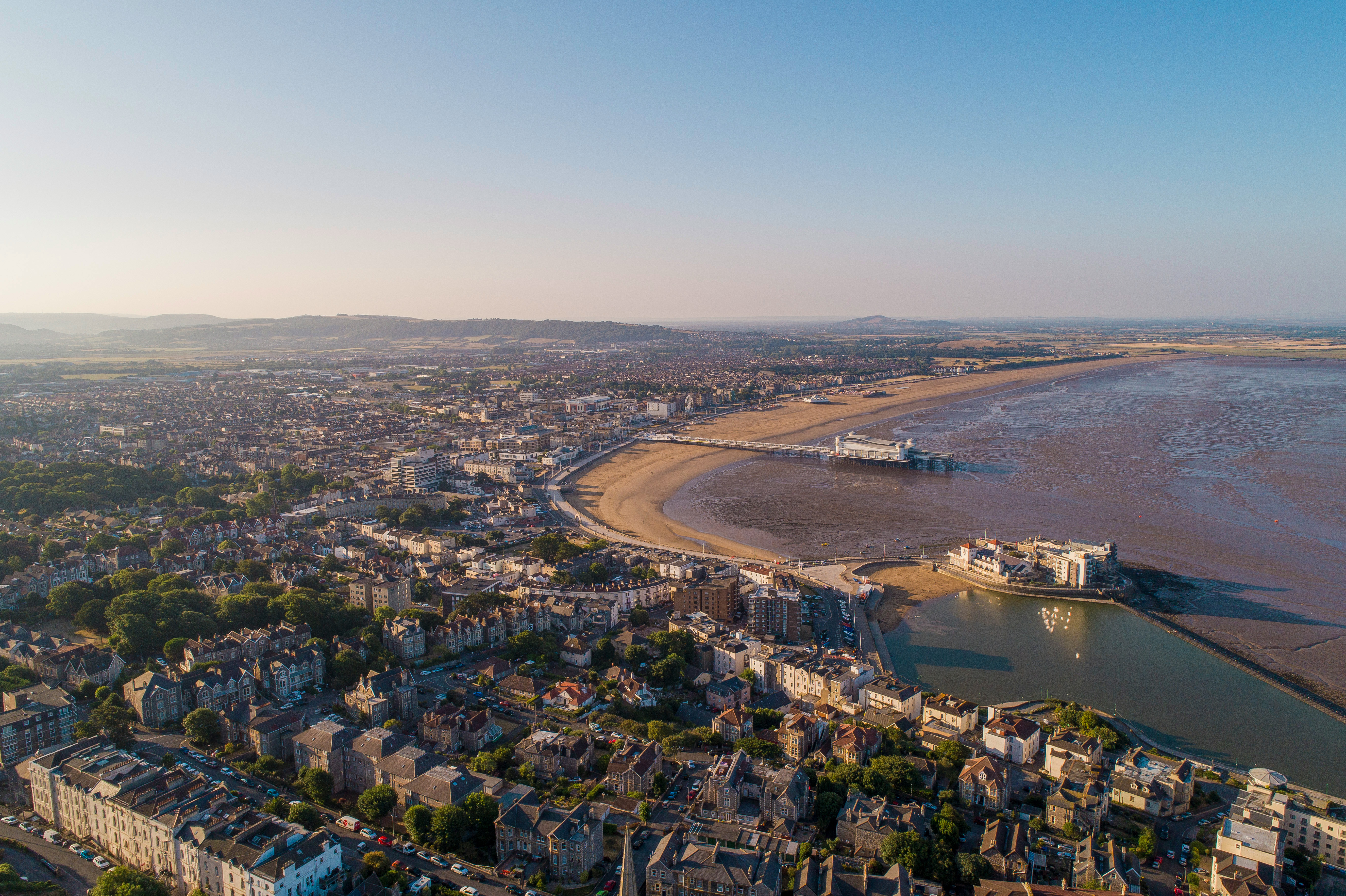 drone shot of weston college