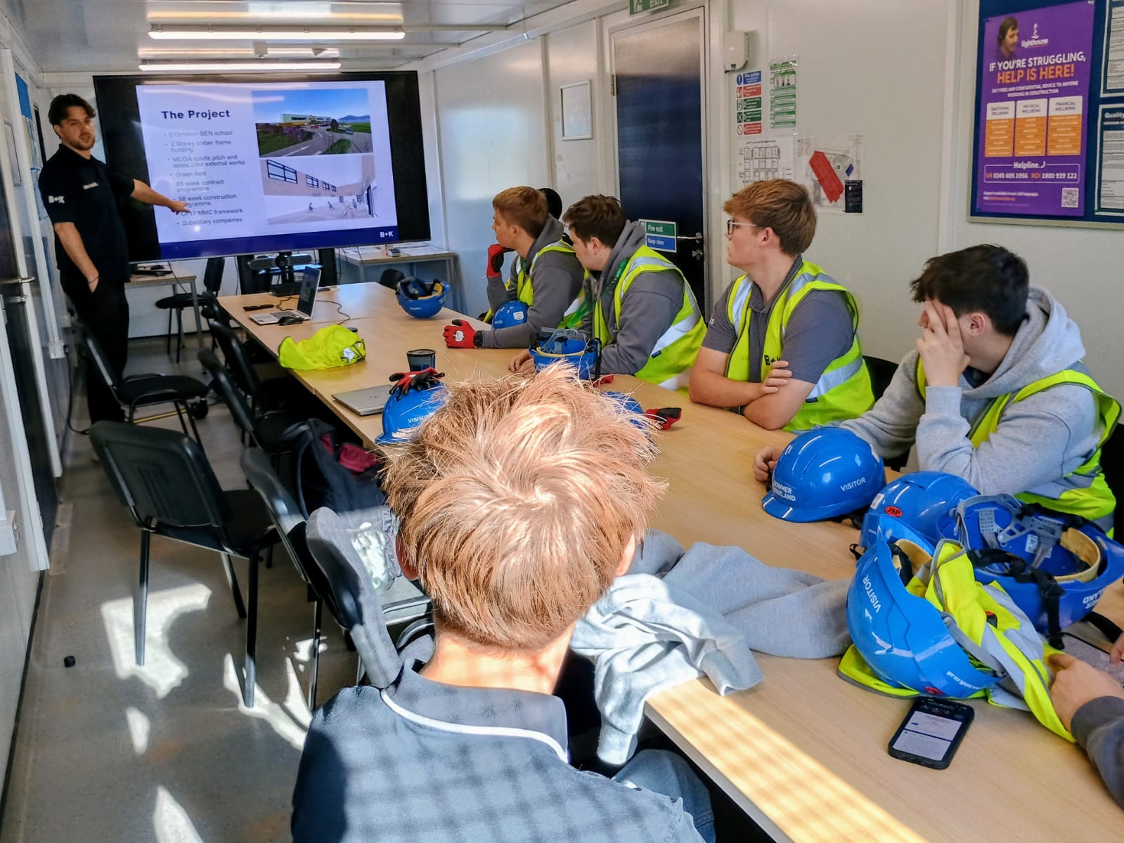 Students on site visit to new SEND school