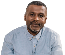 Man with a neutral expression on his face