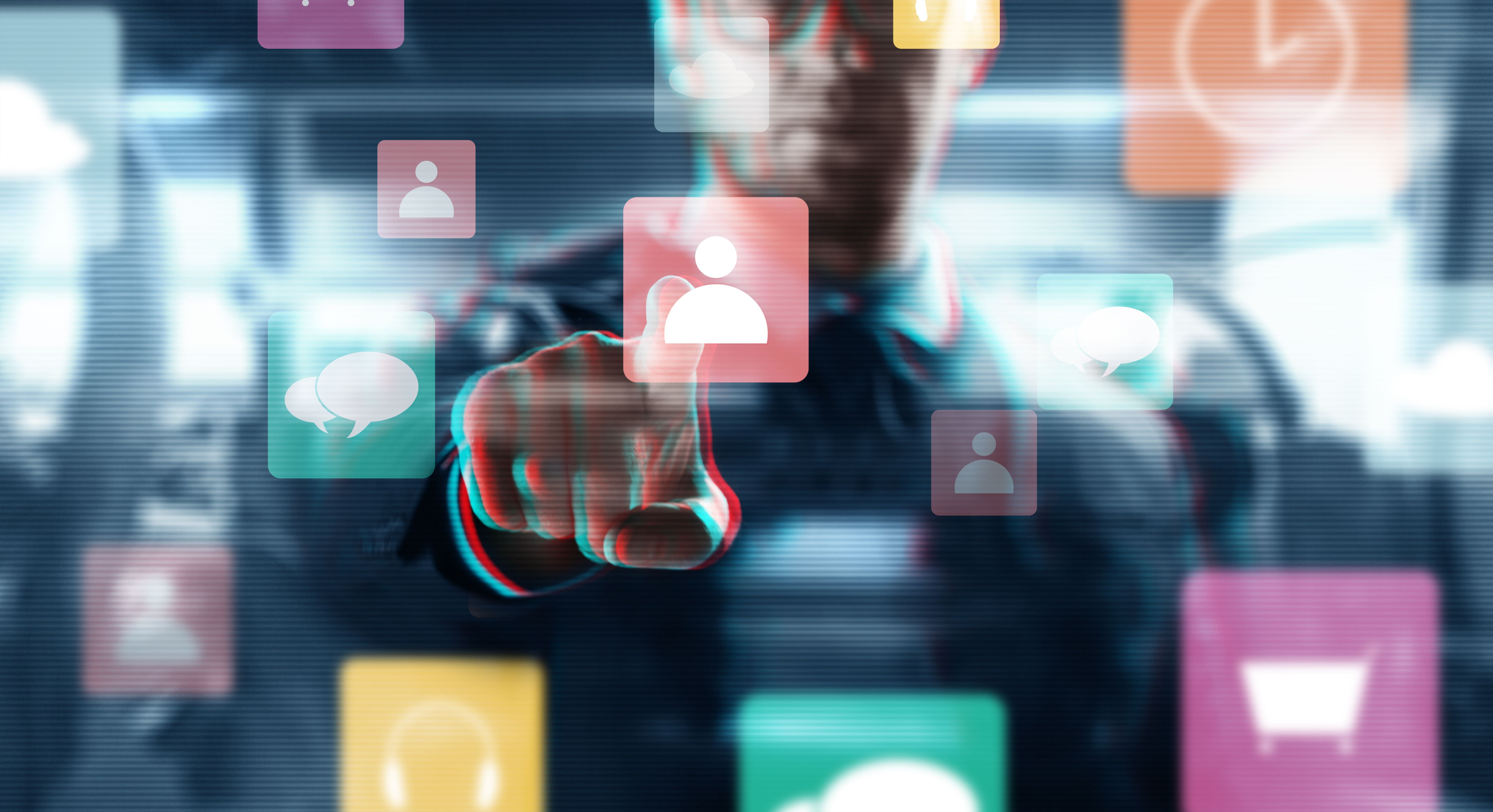 Business, Technology And Multimedia Concept - Close Up Of Businessman In Suit Working With Menu