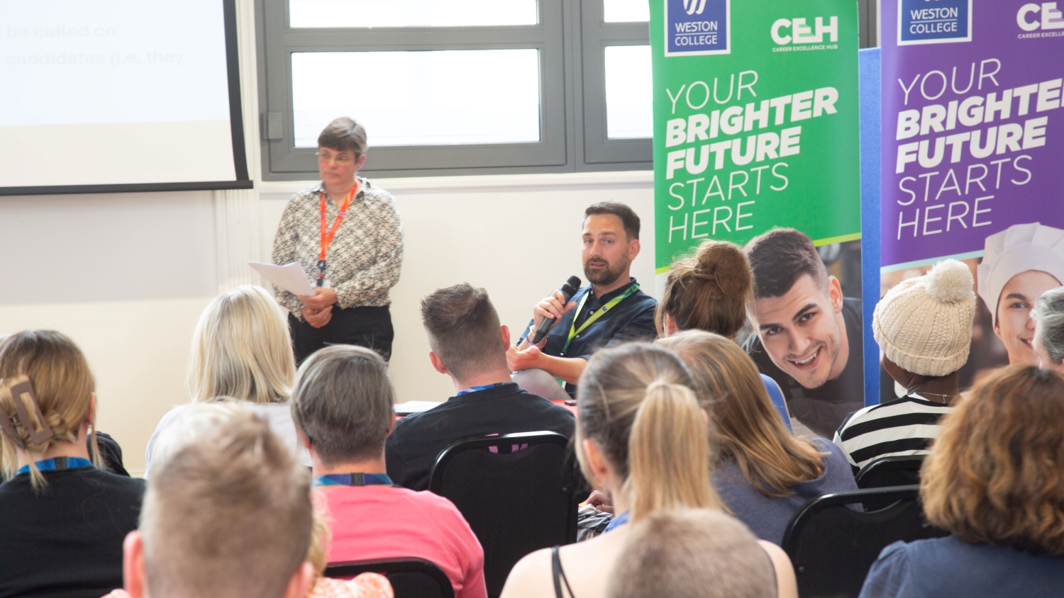 Dan Aldridge answering an audience member's question