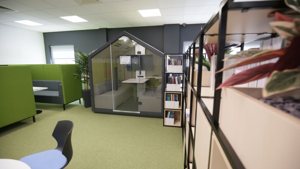 Shared learning pods in the library