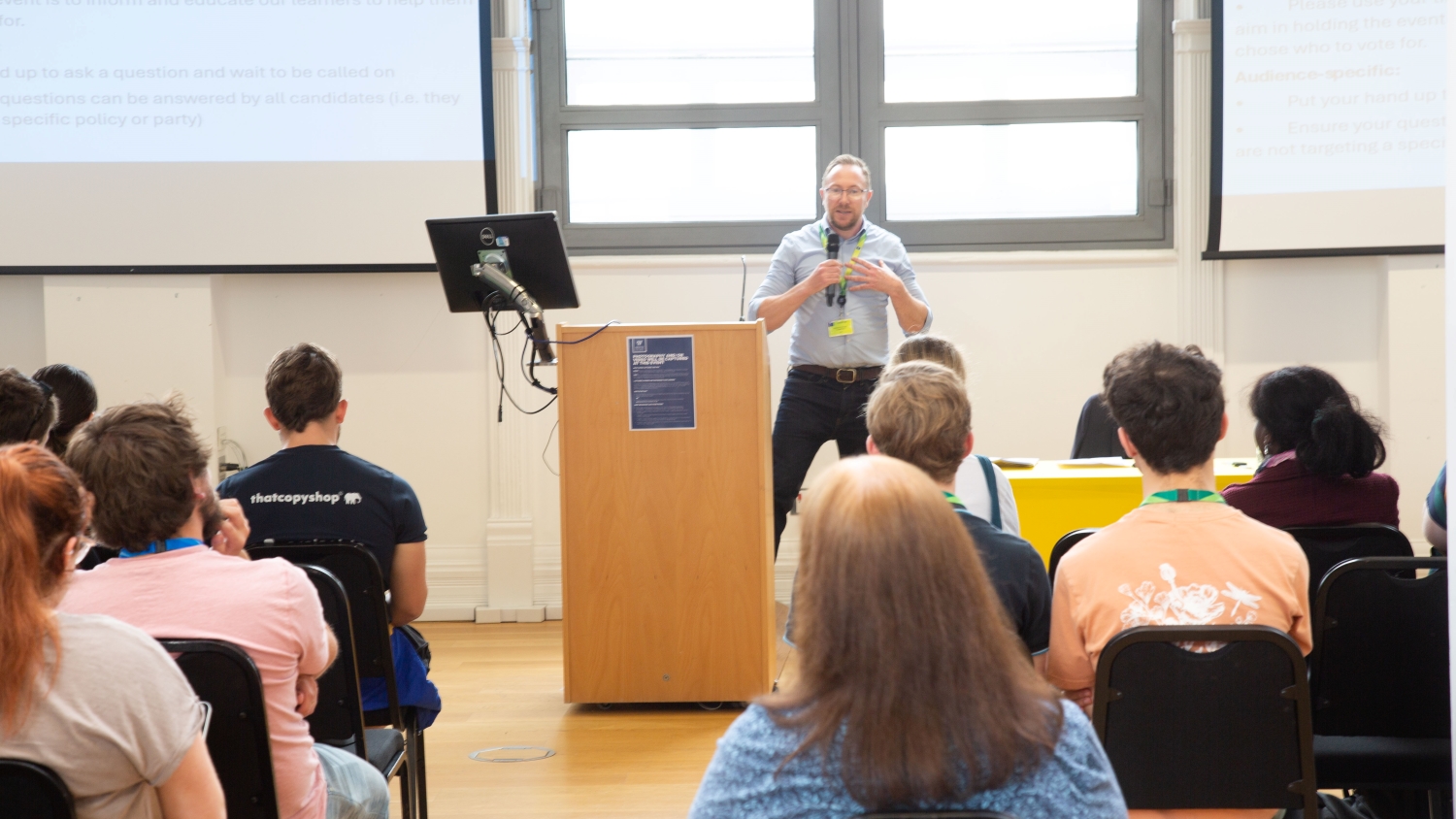 Patrick addressing the Hustings