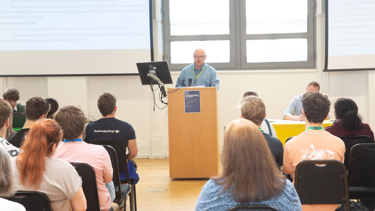 Richard Pearse talking to the Hustings crowd