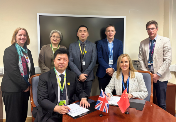 Shanghai Zhiwai Education Technology delegation, with Weston College colleagues whilst signatures are taking place