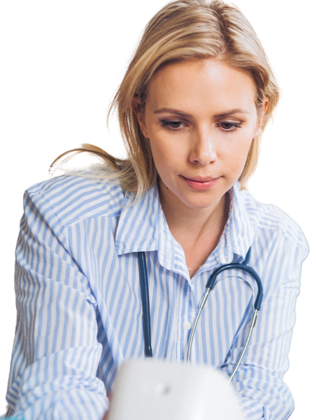 a female health visitor taking blood pressure