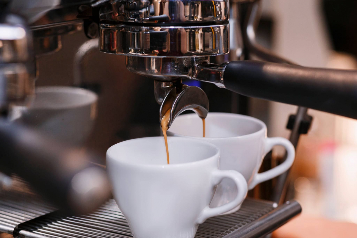 coffee machine pouring espresso 