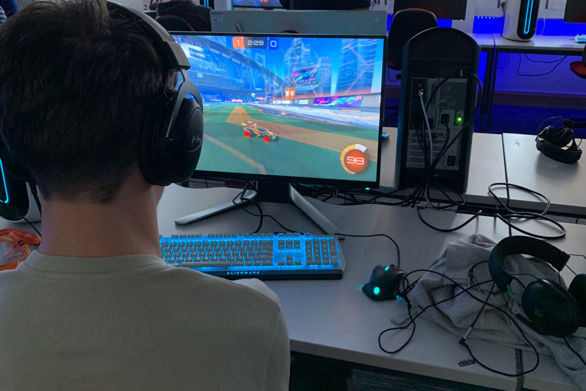 Esports learners on their computers