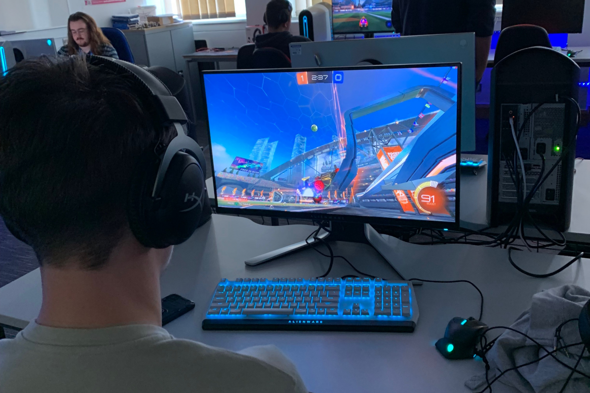 Esports learners on their computers