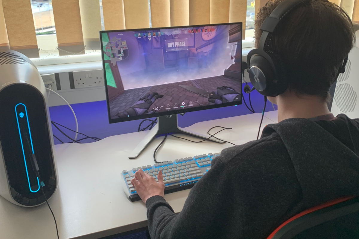 Esports learners on their computers