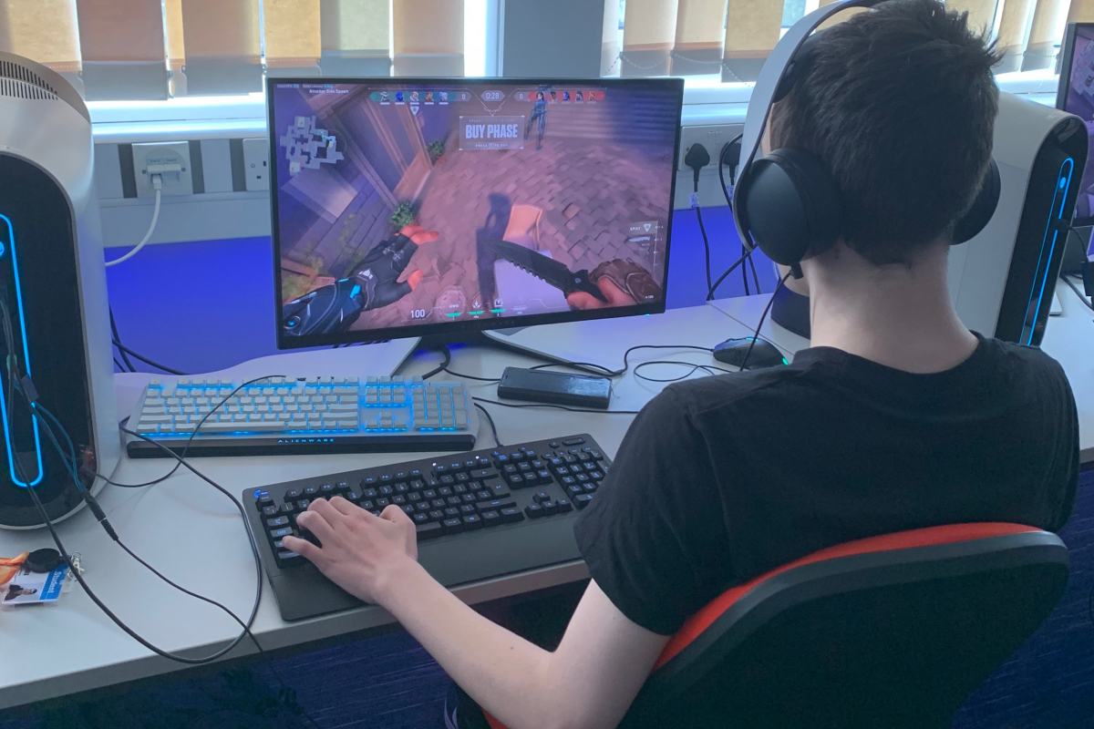 Esports learners on their computers