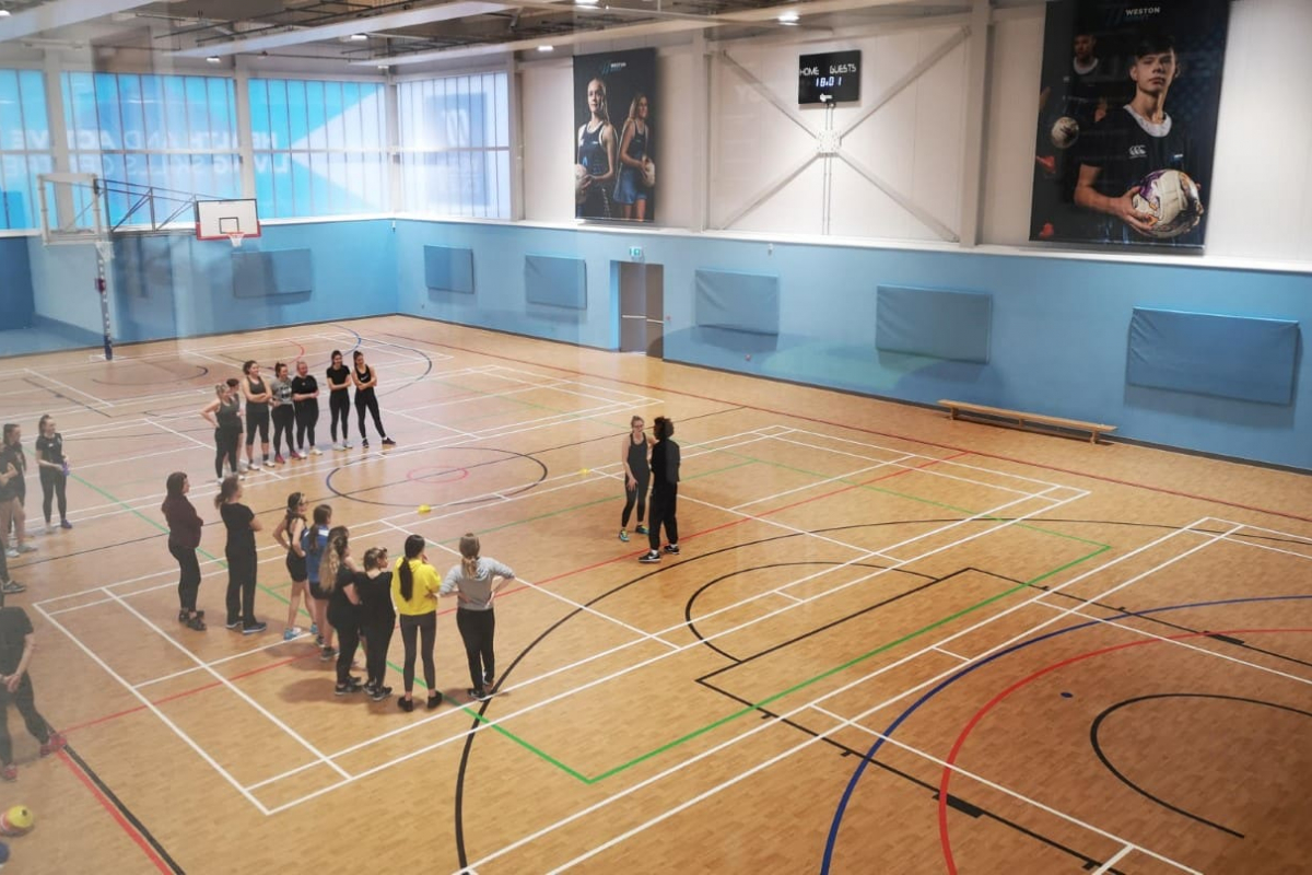 Sports hall at the health and active living centre 