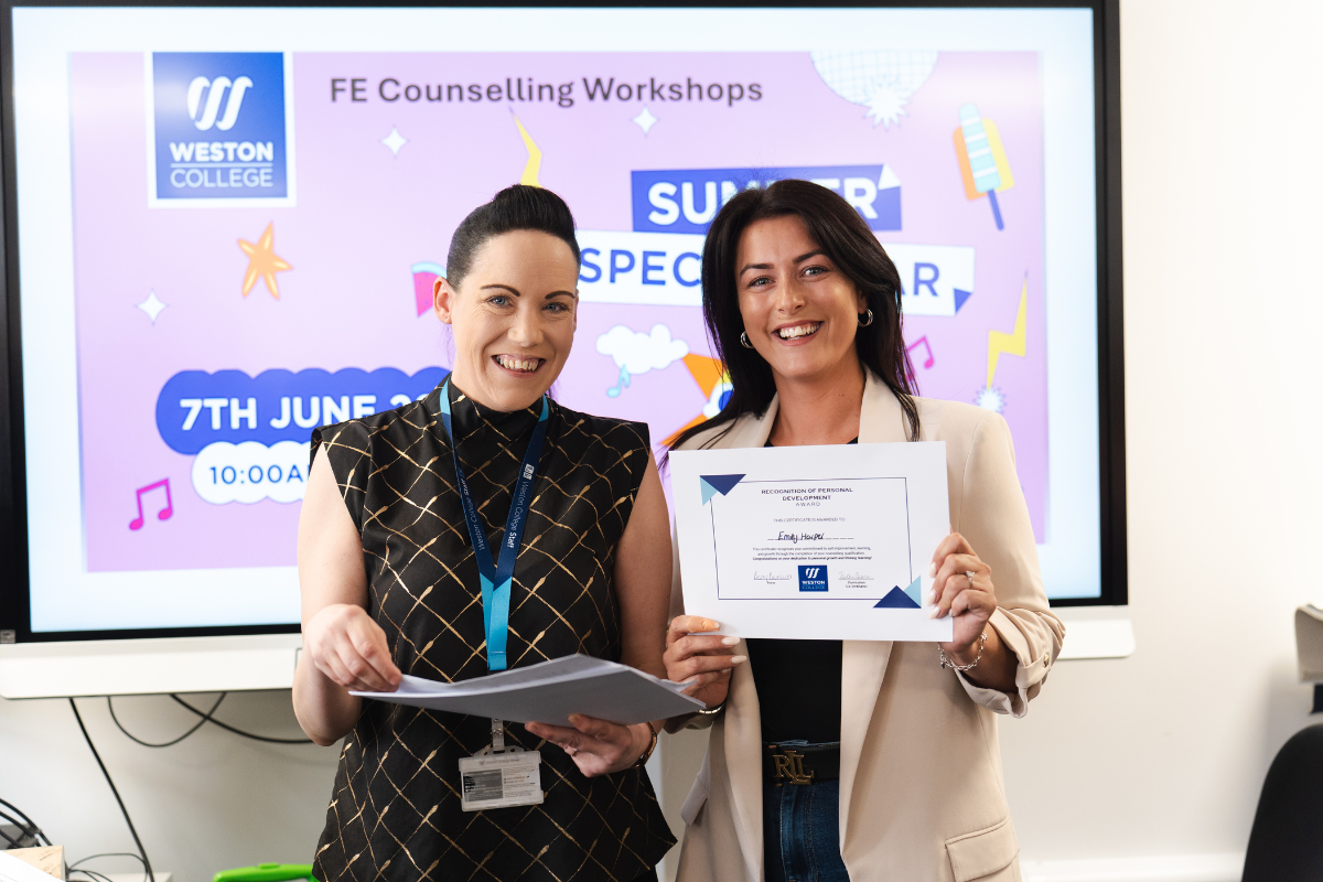 Student with Counselling staff awards 