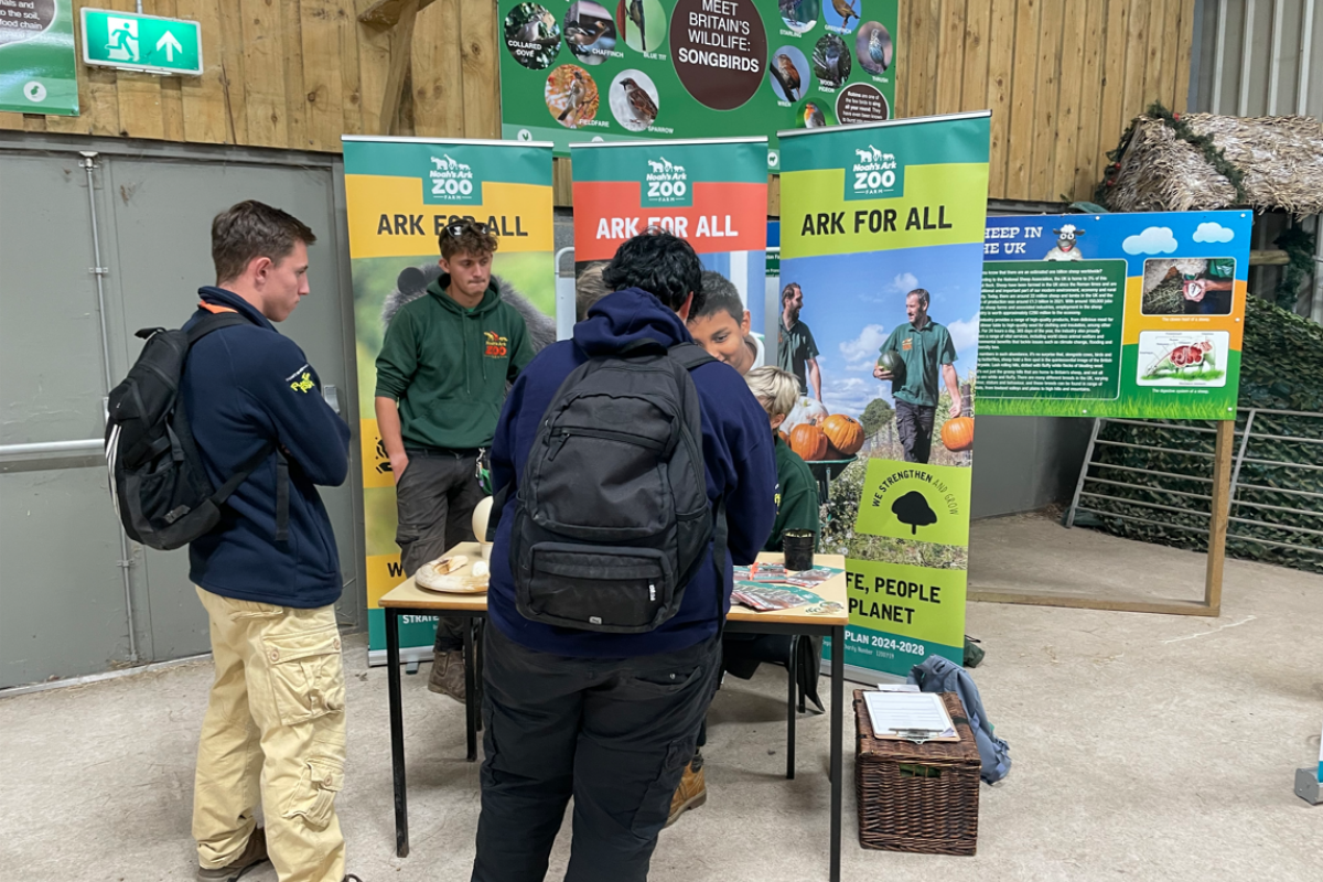 Students talking to employers 