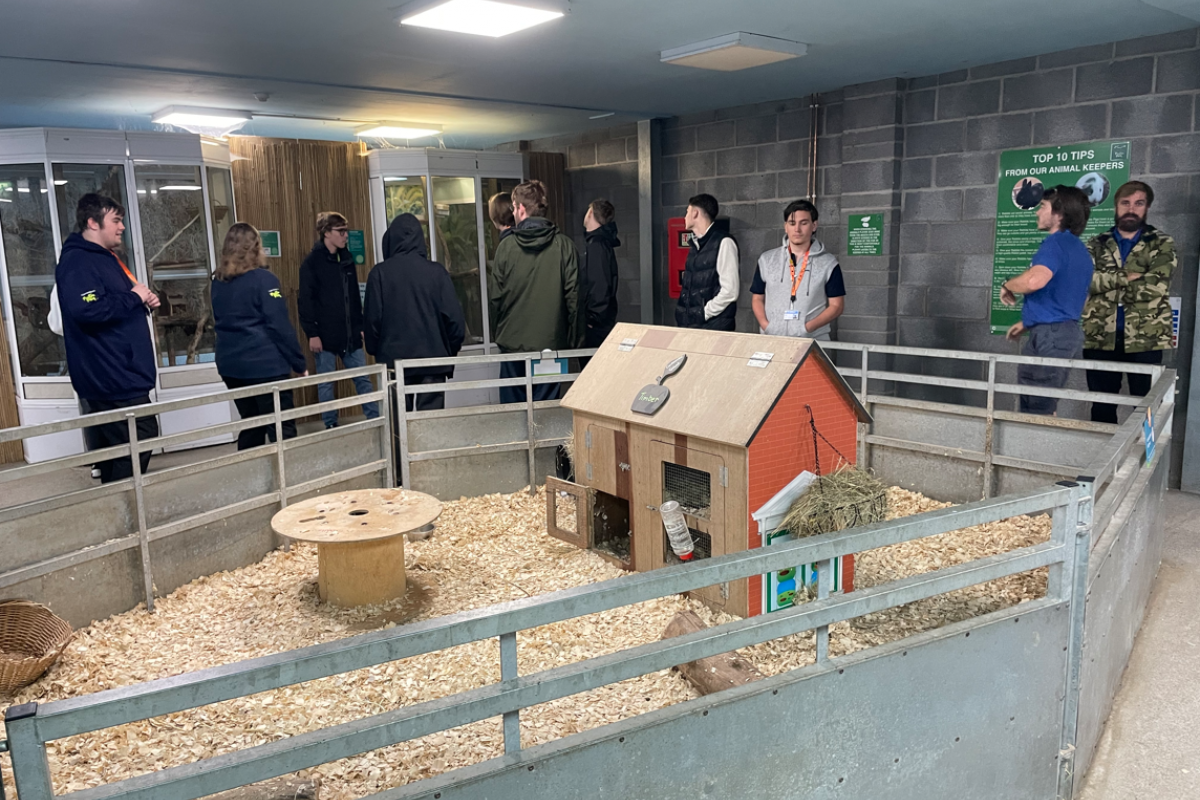 Animal Management students taking a tour of Puxton Park 
