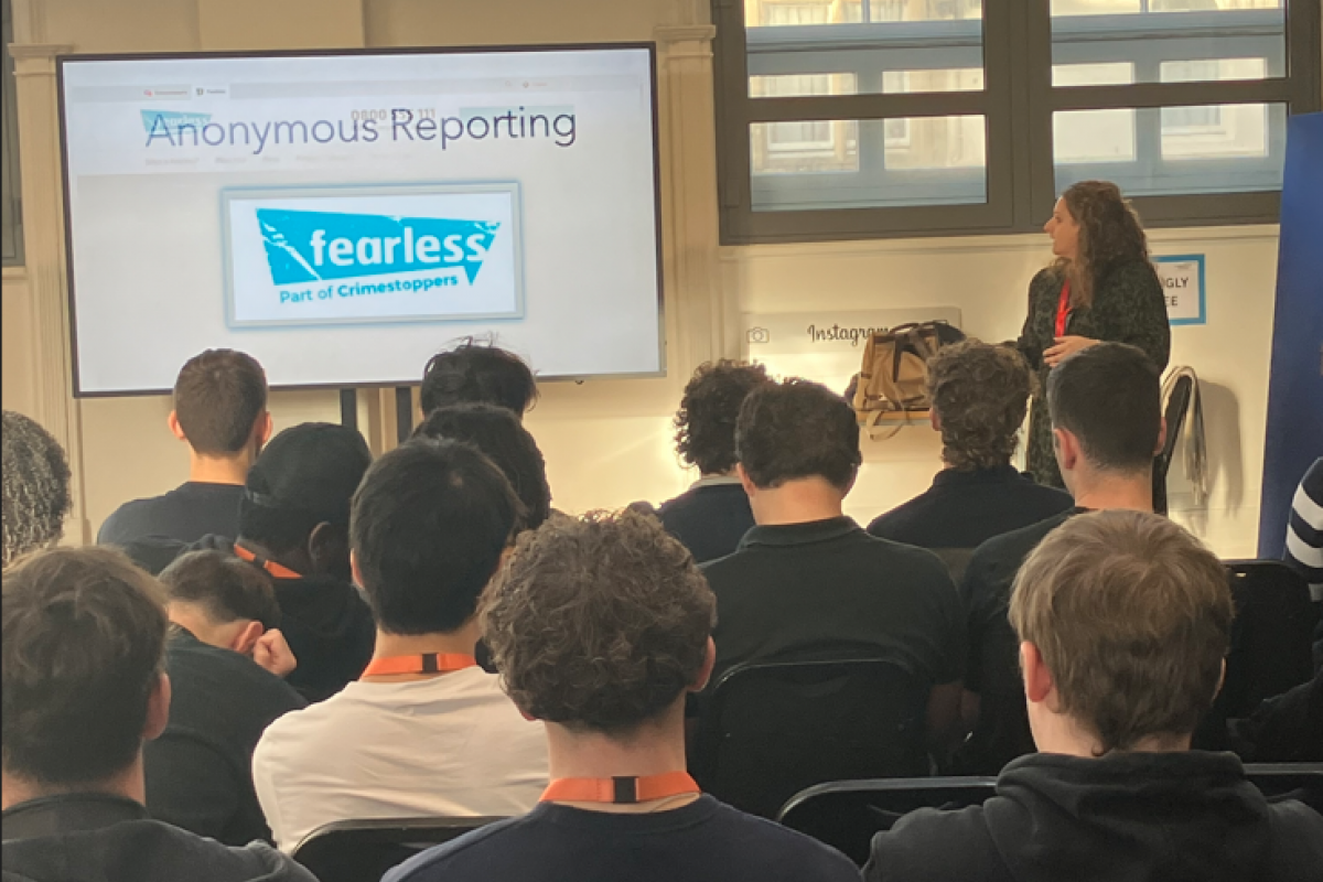 Violence Reduction Partnership Presenting to Learners in the Conference Centre