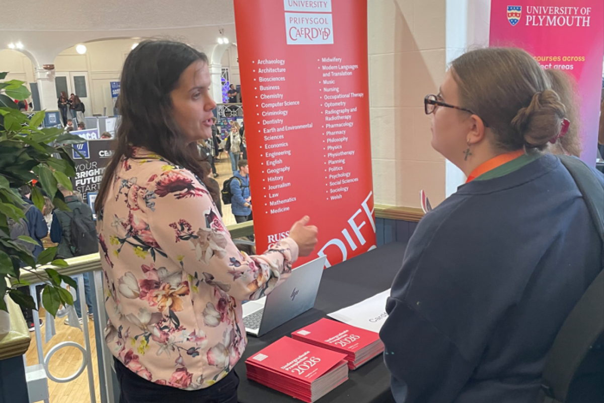 Learner engaging with Cardiff University