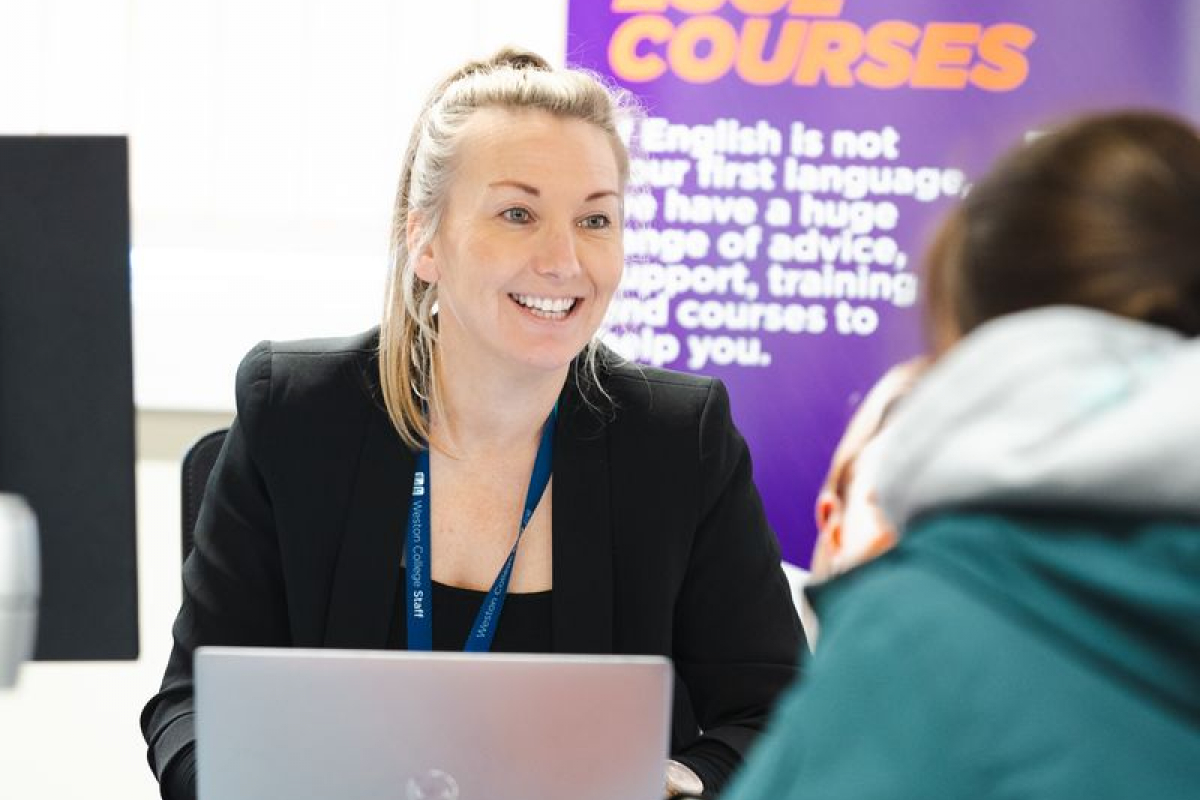 Weston College staff member smiling