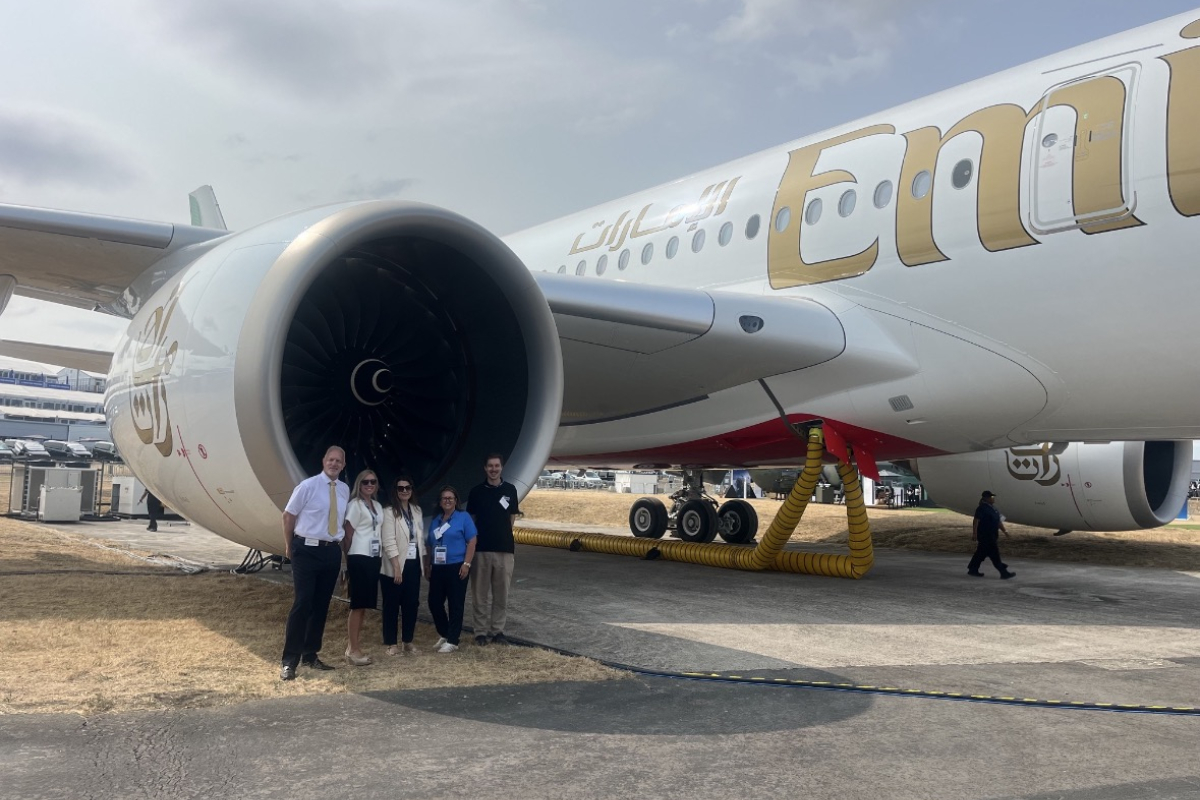 Stood in front of plane