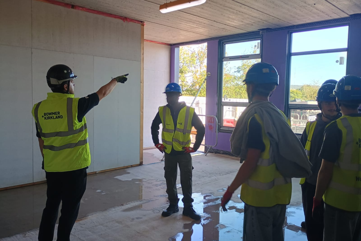Students on site visit to new SEND school