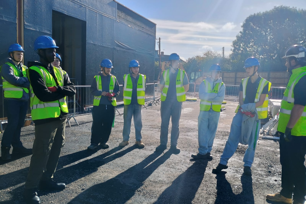Students on site visit to new SEND school