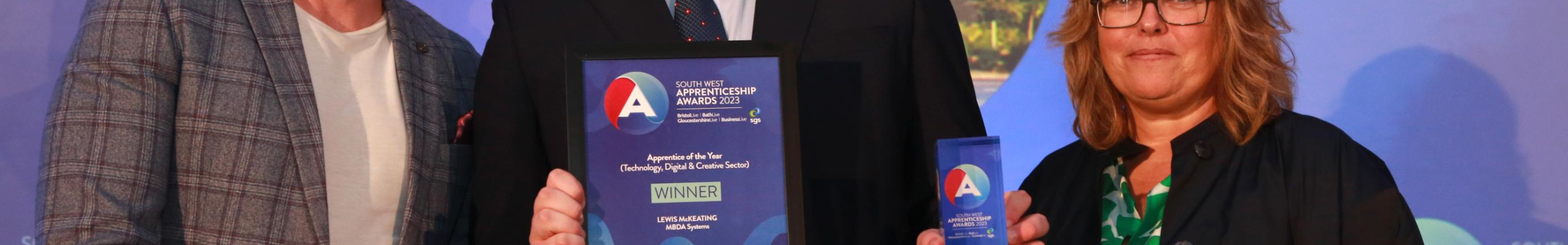 Lewis at the south west apprenticeship awards